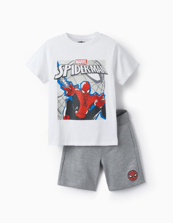 ΣΕΤ/2ΤΕΜΑΧΙΩΝ Τ-SHIRT+ΣΟΡΤΣ SPIDERMAN - ΛΕΥΚΟ/ΓΚΡΙ